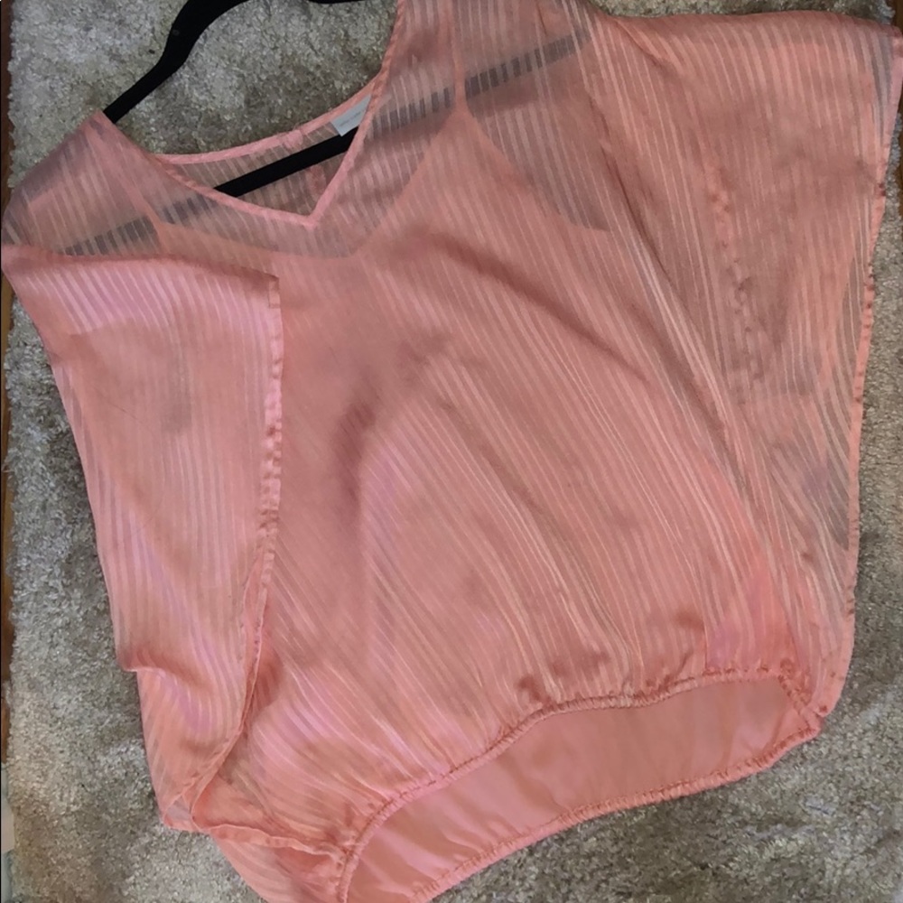 Coral butterfly wing blouse